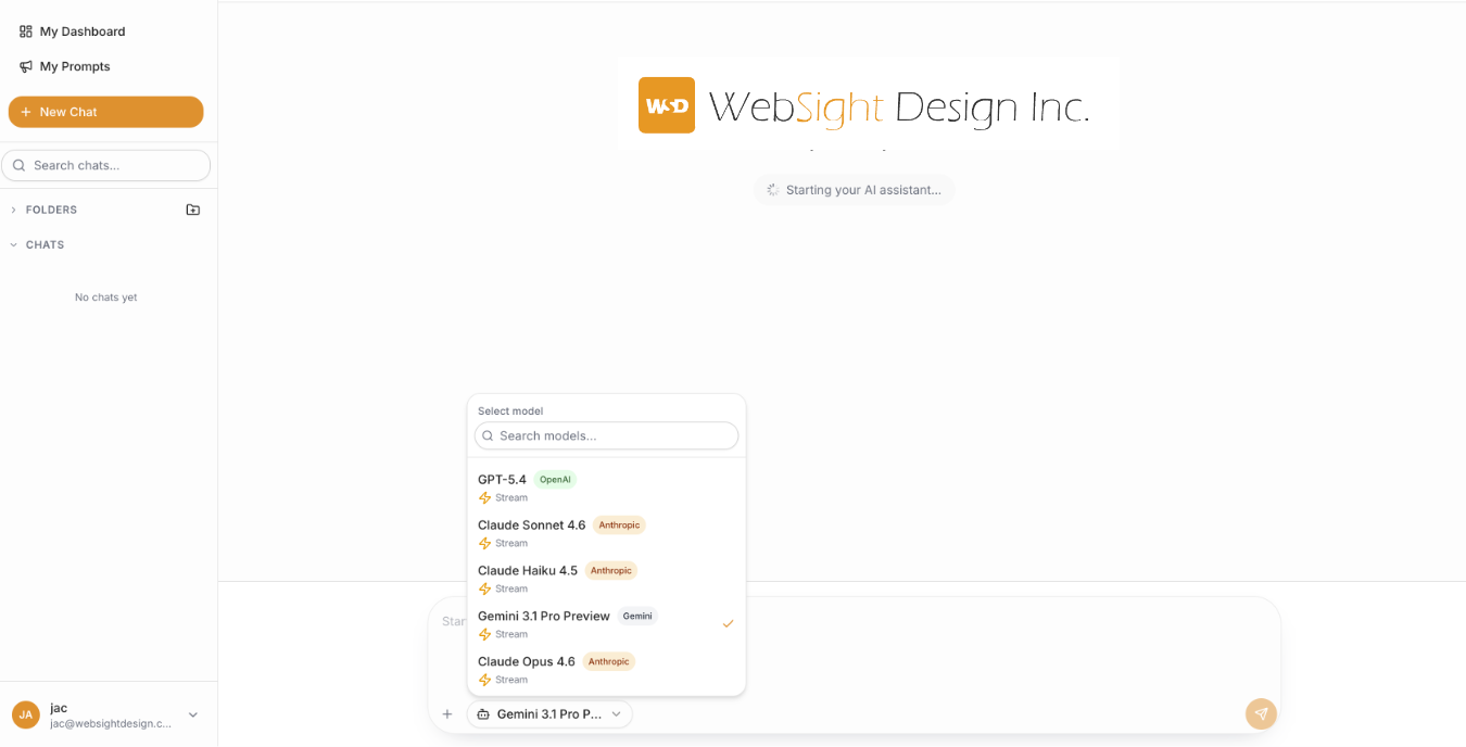 Private AI server UI